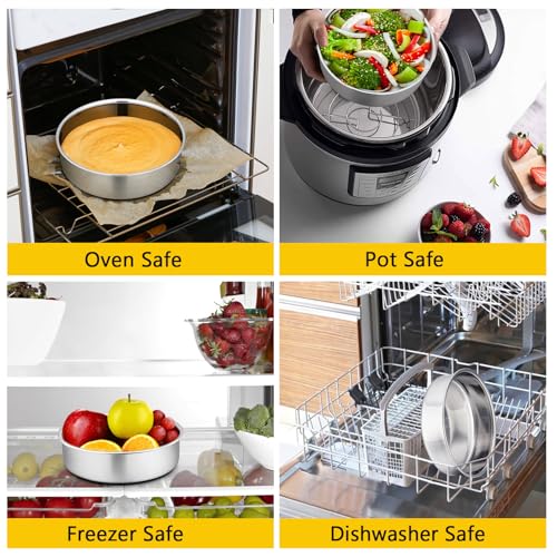 P&P CHEF 6 Inch Cake Pan Set, Round Baking Cake Pans, Silver & 2 Pcs - color: Silver, size: 6 Inch