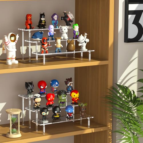 3 Tier Acrylic Display Risers, Large Perfume Organizer Stand (2 Pack)