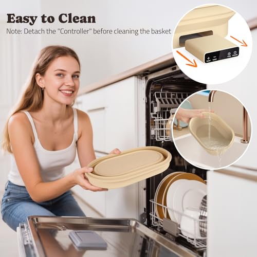 Heating Sourdough Bread Proofing Basket, 2L Electric Thermostatic Oval - size: 2L