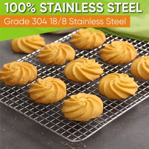 Spring Chef 8.5" x 12" Stainless Steel Cooling Rack for Cooking & Baking - size: 8.5"x12", style: 1 Pack
