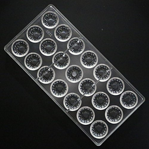Polycarbonate Chocolate Mold DIY Candy Mould Clear Hard Plastic Bakeware Pastry Tools Thrysanthemum Flower (19363) - color: 11