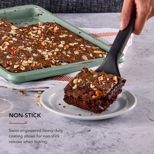 KitchenAid Nonstick Aluminized Steel Baking Sheet, Dishwasher Safe, 9 x 13 Inch, Cardamom - color: Cardamom, size: 9 x 13 Inch