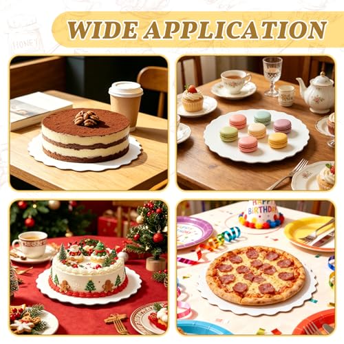 12 Pack 10 Inch Round Cake Boards,White Wave Cardboard Cake Rounds - color: White, size: 10 Inch - 12 Pack, style: Wavy Edge