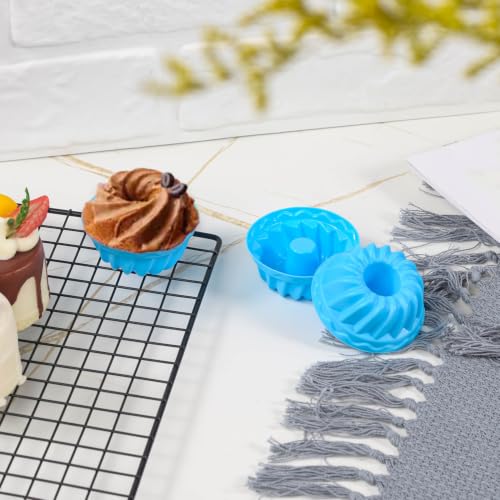 12Pcs Silicone Donut Baking Cups, Pumpkin Shaped Muffin Liners, Reusable Baking Molds