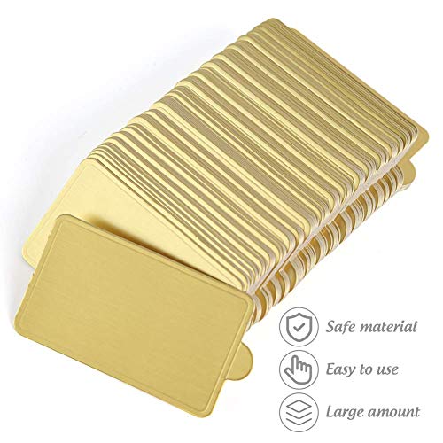 HANSGO Mini Square Golden Cardboard Cake Base,Single Cupcake Container 100PCS Cake Paper Plates Dessert Board Base Grease-Proof and Freezer-Durable Pastry Cardboard - size: Square Cake Base