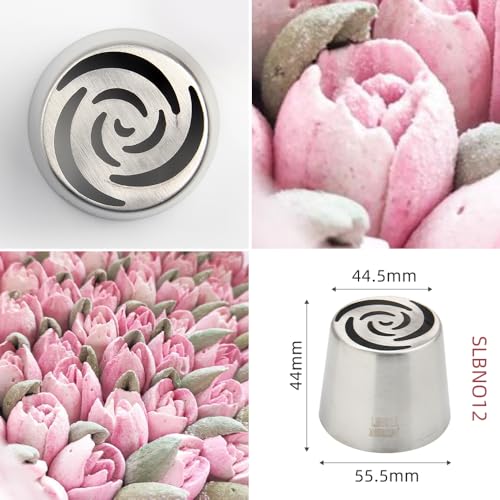 1 Pcs Stainless Steel Extra Large Russian 3 Petals Rose Flower Icing Tips