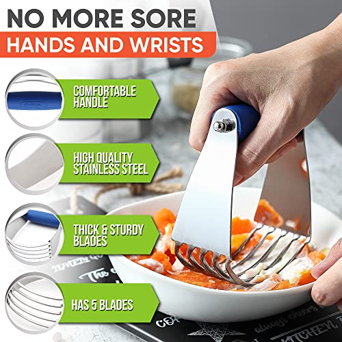 Spring Chef Medium Dough Blender Hand Tool, Durable Pastry Cutter, Sapphire - color: Sapphire, size: 3" Medium