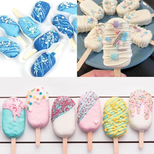 Ouddy Life Popsicle Molds Set of 2, Ice Pop Molds Silicone Cake Pop Mold - color: green blue