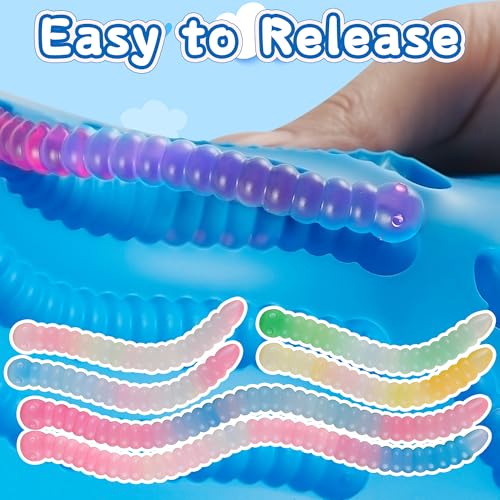 Sidosir 7Pcs Silicone Gummy Worm Chocolate Molds, Non-Stick Worm Chocolate Mold for Parties, Gummy for Home DIY, Silicone Mold for Make Gummies - color: 5Pcs worm molds