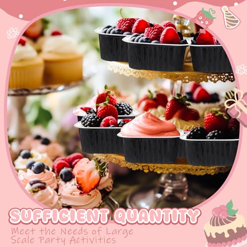 Skylety 100 Pcs 5oz Mini Square Cake Pans with Lids, Black - color: Black