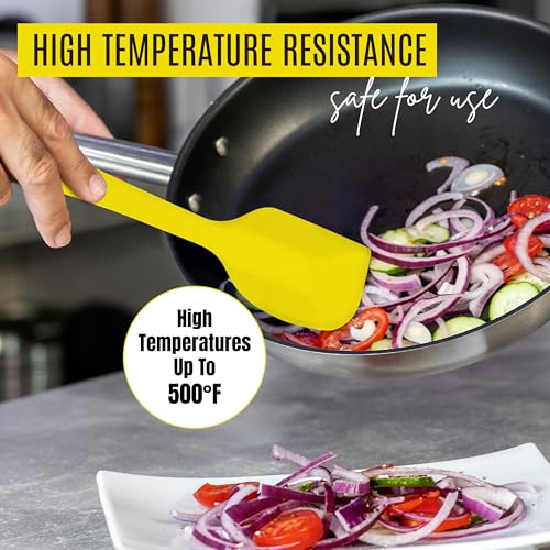 NEXTOP Silicone Spatula 8 Piece Set, Heat-Resistant Non-stick Rubber Spatulas Heat Resistant Seamless One Piece Design Non-Stick Flexible Scrapers Baking Mixing (11 Inches)