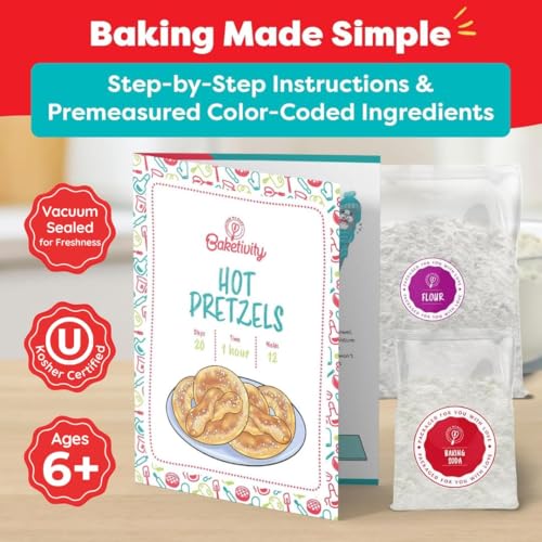 Baketivity Pretzel Kids Baking Kit with Hat & Apron - color: Pretzels