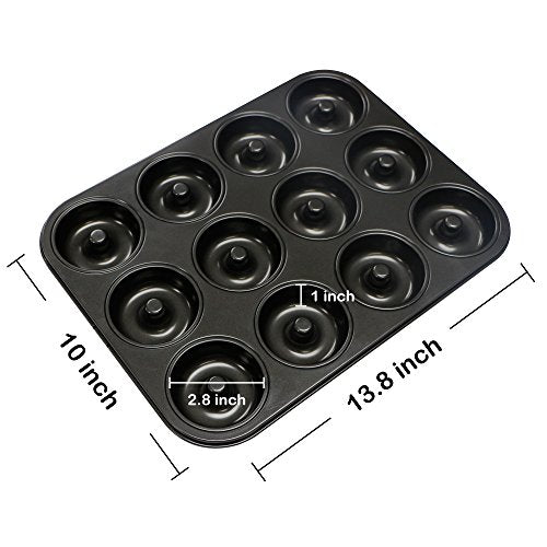 Webake Donut Pan Non-stick Mini Donut Tray Heavy Gauge 2.8 Inch Doughnut Pans for Baking 12-Cavity - size: 2.8 Inch Donut (Pack of 1)