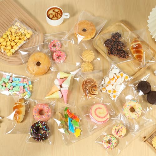 400PCS Thick Clear Cellophane Bags Self Sealing 6x5 Inches Cookie Bags Self Adhesive Resealable Cello Bag for Packaging Cookies Party Favors,3.2Mil - color: 6"x5"-400PCS