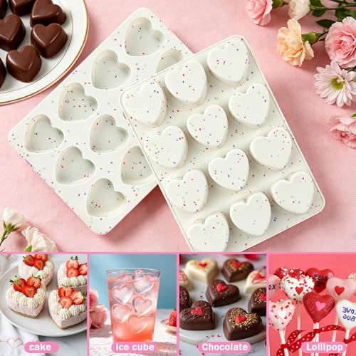 Heart Chocolate Molds Silicone 2 Inch Heart Shaped Muffin Baking Pan Mold - size: 2 Inch