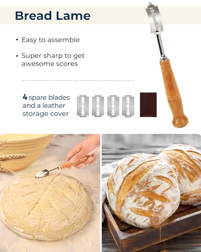 Silicone Banneton Proofing Basket Kit, Sourdough Bread Baking Supplies - size: Standard 9" Round & 10" Oval