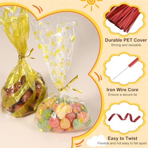HARFINGTON 1600Pcs Bag Twist Ties 2.4" Reusable Metallic Wire Cable Ties - color: Red