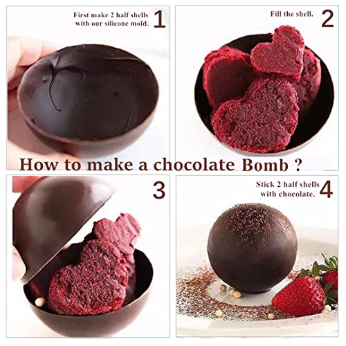 JOERSH Semi Circular Silicone Chocolate Molds, 3Pcs, 6/15/24-Cavity - color: 3 Sizes Set