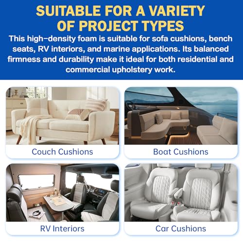 4"x24"x72" Upholstery Foam High Density Gel Memory Foam Cushion - size: 72" X24"x4