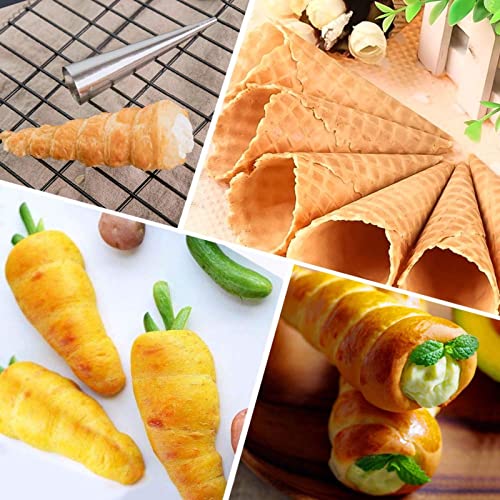 Joyeee 10 Pack Cream Horn Molds - Small & Large, 5 Inch & 3.4 Inch Cream Horn Cones for Breakfast, Tea & Parties - color: #10 10pcs large cone + 10pcs small cone