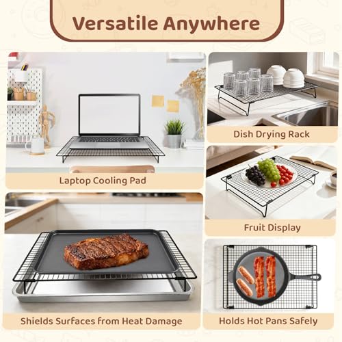 3 Tier 17" x 11" Cooling Rack for Cooking and Baking w/100 Papers