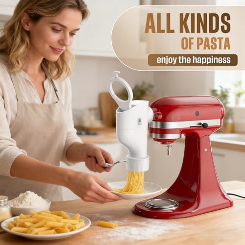Pasta Press Attachment for KitchenAid Stand Mixer, 7 Pasta Plates