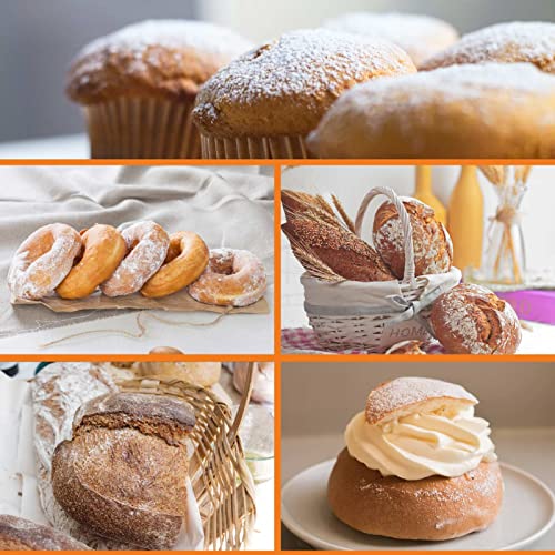 HULISEN 5-Pc Biscuit Cutters, Flour Sifter, Pastry Scraper, Dough Blender - size: 4 Pcs Pastry Cutter Set with 3 Cup Flour Sifter