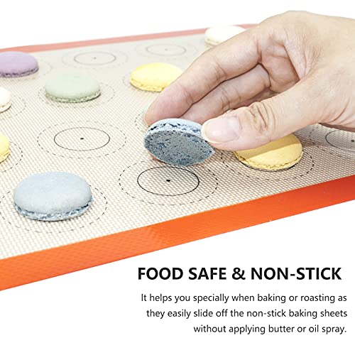 AMYONE Macaron Silicone Baking Mats for Half Sheet Pan, Platinum, 2PCS - size: 16.5"L x 11.6"W
