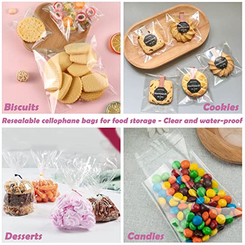 8" x 10" Resealable Cellophane Bags 300 pcs Self Sealing Clear Bags for Packaging Self-adhesive Cello Bags for Jewelry, Cards, Photos, Envelopes, Gifts, Bakery, Candies and Cookies, 300 ct in Bulk