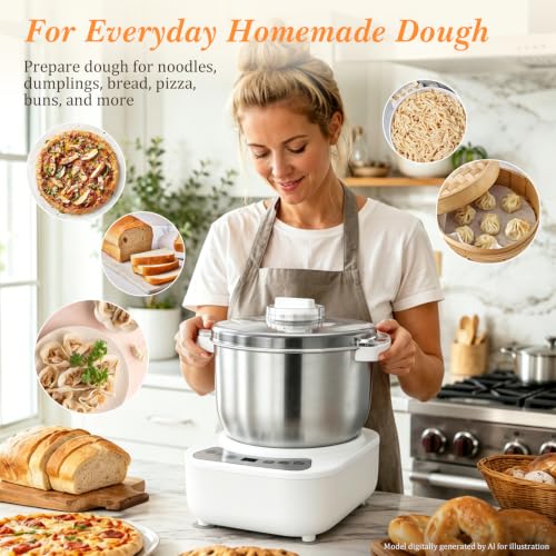 SakerPlus Electric Dough Maker with 7L Large Capacity (white)