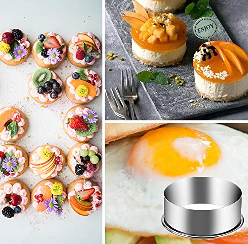 7 Pieces Stainless Steel Cookie Cutter Set Biscuit Plain Edge Round Cutters Sizes Shape Molds Ranging from 2-4.3 Inches - size: 7 Sizes Plain Edge