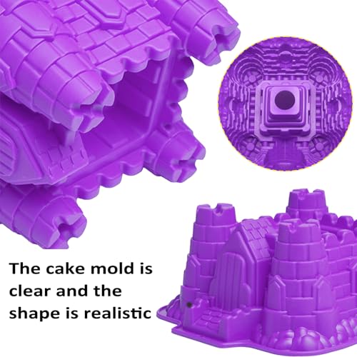 FantasyDay Silicone Baking Molds, 3D Castle Cake Pan, Non Stick Silicone Cake Mold for Cake, Jello, Gelatin, Bread, Soap - 8.8''*8.07''*4.13''