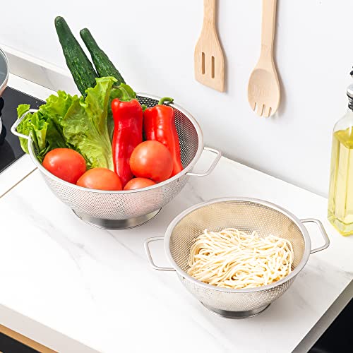 Gulex Colander Stainless Steel 5-Quart, Strainer Kitchen, Dishwasher Safe - size: 5QT