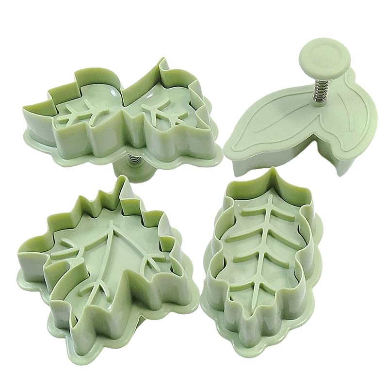 4Pcs Plunger Maple Leaf Cookie Cutter Press