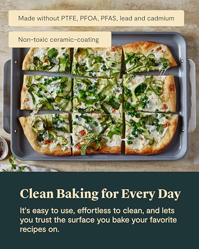 Caraway Non-Stick Ceramic Baking Sheet Trio and Cookie Sheet Set - color: Cream, size: Baking Sheet Trio & Cookie Sheet