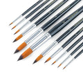 Transon 11pcs Round Paint Brush Basic Set for Watercolor, Acrylic, Gouache, Ink, and Tempera Painting - size: Round 11 PCS