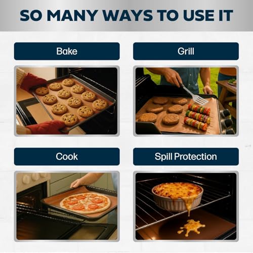 Cooks Innovations Non-Stick Oven Liner 1 Pack BPA-Free Heat Resistant Mat - color: Copper