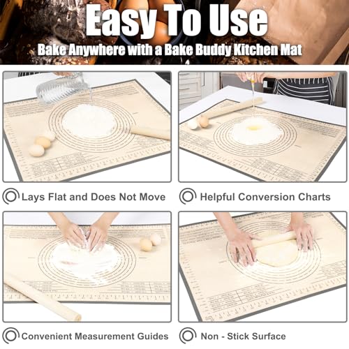 Non-slip Silicone Pastry Mat 34X26 inch Large Baking Mat with Measurements - color: Gray, size: 34"L x 26"W