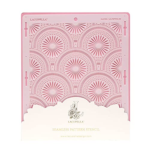 Lacupella Cake Decorating Stencil for Tall Buttercream Cake, Royal Icing, Ganache, Paint, Airbrush (RAYES) - style: RAYES