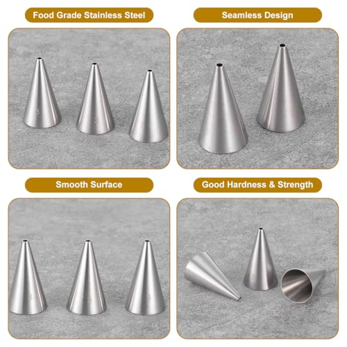 3 Pieces Cake Decorating Tips, #3 Stainless Steel Small Piping Tips - size: #3