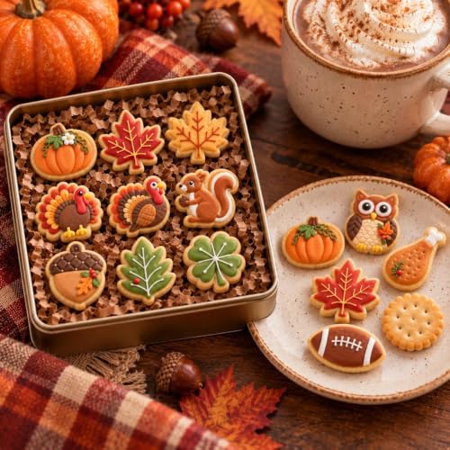 14-Piece Mini Thanksgiving Cookie Cutter Set, Stainless Steel - style: Mini Thanksgiving