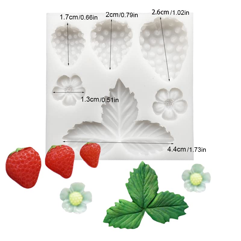Lovely Small Items Silicone Fondant Molds Set For Cake Topper, Gumpaste, Candy & Chocolate, Polymer Clay and More (Fruits) - color: Fruits