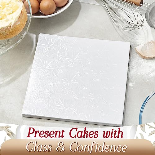 Cakebon Cake Boards 10" White Square Cake Drums 1/2" Wrapped Edge 1Pack - color: White, size: 10 Inch
