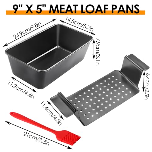 Meatloaf Pan with Drain Tray, Nonstick Baking Loaf Pan with Insert 9 x 5 Inches Loaf Pans for Baking Bread and Meat, 2-Piece Set, Black - color: Black