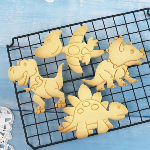4Pcs Dinosaur Cookie Cutters Tyrannosaurus Cookie Molds for Birthday - color: Dinosaur