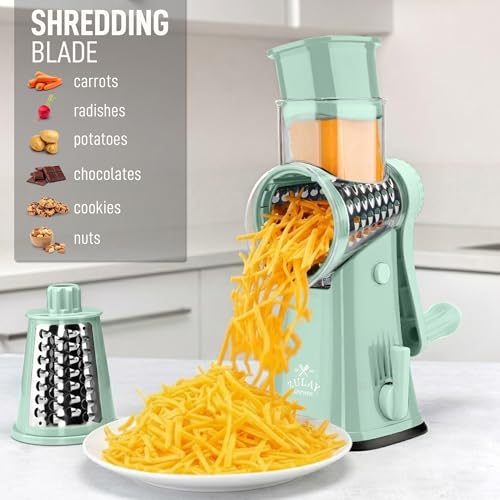 Rotary Cheese Grater Hand Crank, Vegetable Shredder - Mint - color: 22 - Sea Green