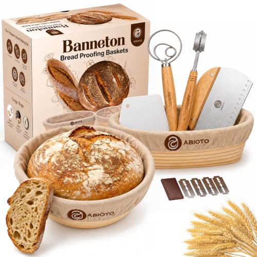 ABIOTO Sourdough Bread Proofing Baskets and Baking Supplies - 14-Piece Kit - size: 14-Piece Kit