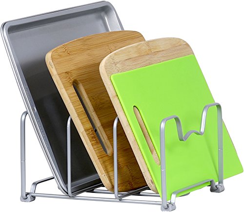 Simple Houseware Cabinet Bakeware Organizer Rack Holder, 2 Pack, Silver - color: Sliver