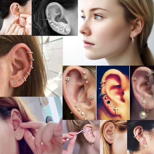 69 pcs Ear Piercing Gun, Reusable Ear Piercing Kit - color: gold