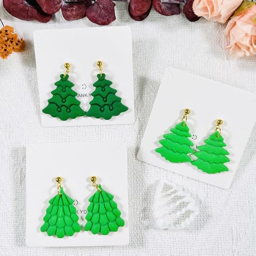 Xaekicr Christmas Tree Polymer Clay Cutters – 3 Style Clay Cutters for Holiday Earrings, Christmas Clay Tools for Polymer Clay Jewelry and Crafts - color: U color